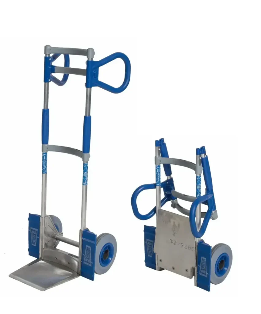 Opvouwbare steekwagen met massieve banden en ergonomische oorgrepen
