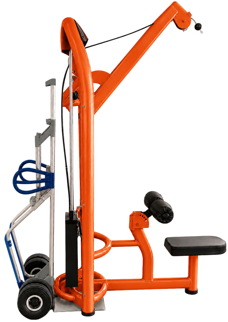 Fitness steekwagen met defect fitness apparaat